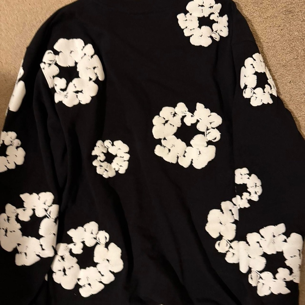 Floral Black and White Sweater